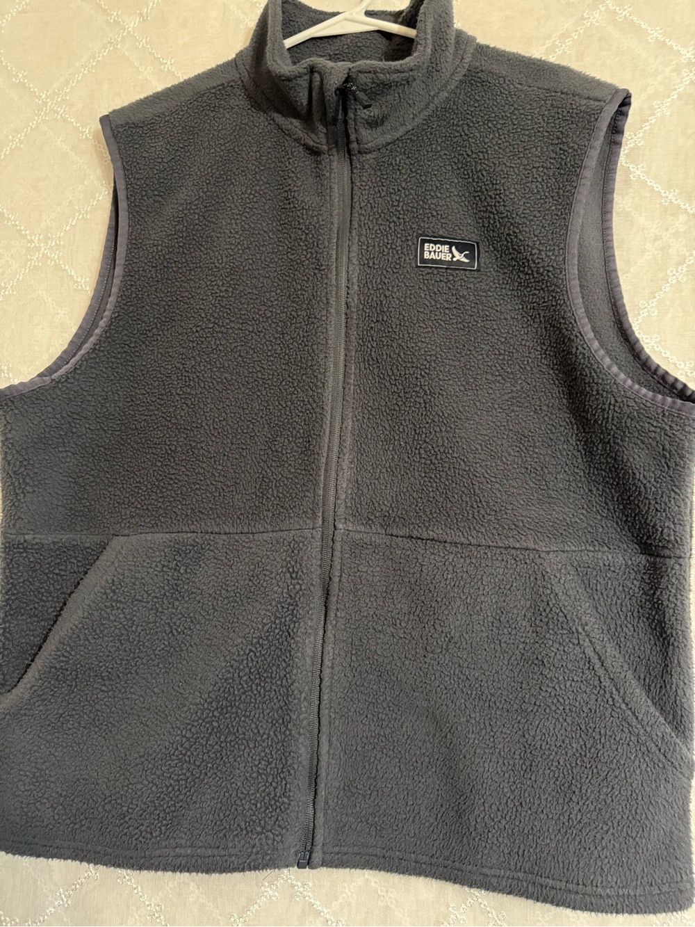 Eddie Bauer Men's Dark Gray Full-Zip Fleece Vest